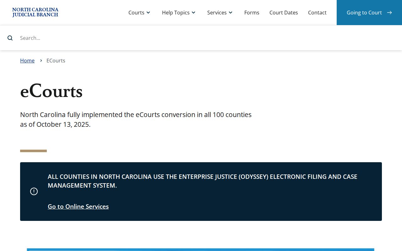 Union County court docket eCourts service information