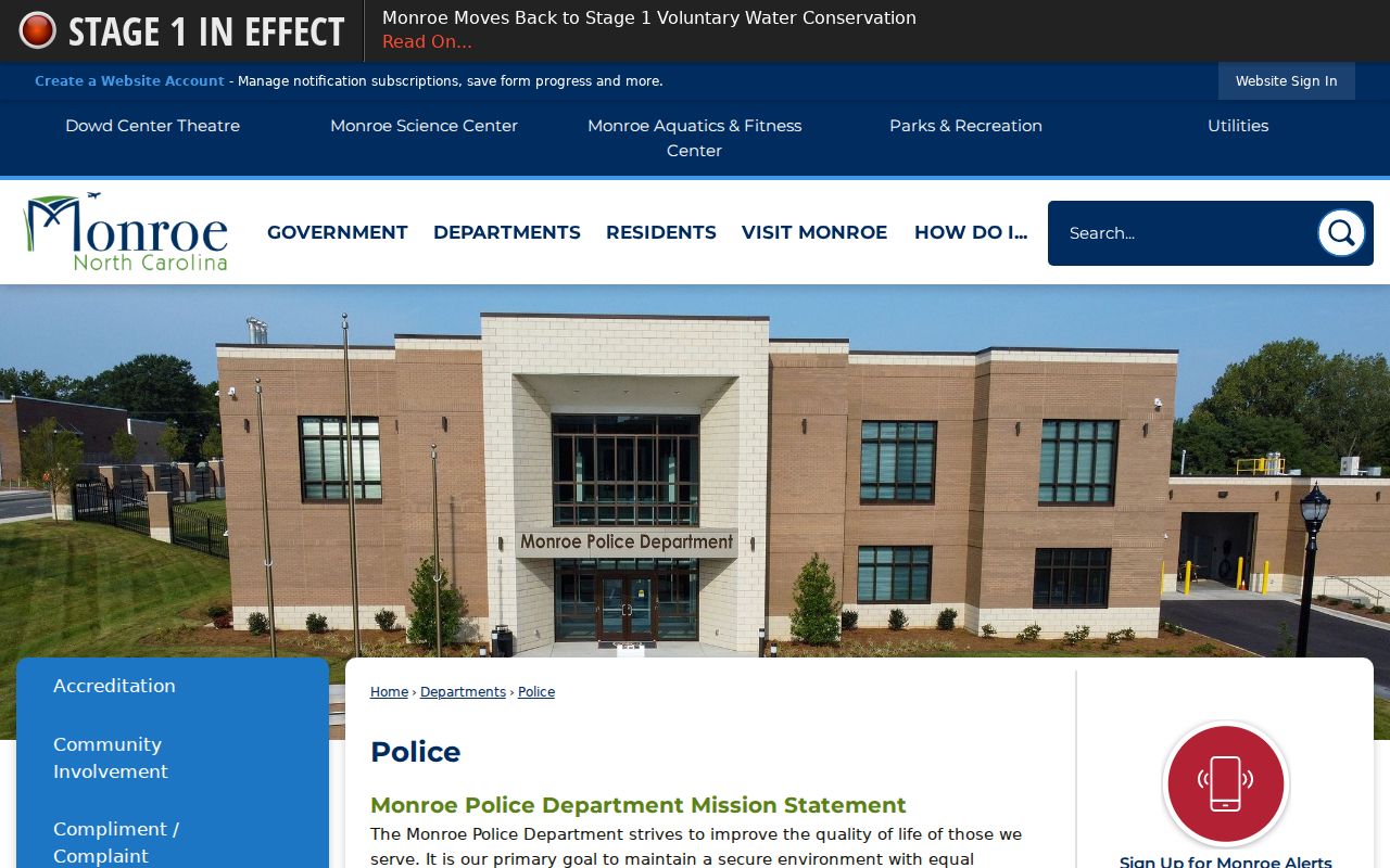 Monroe court records context from Monroe Police information